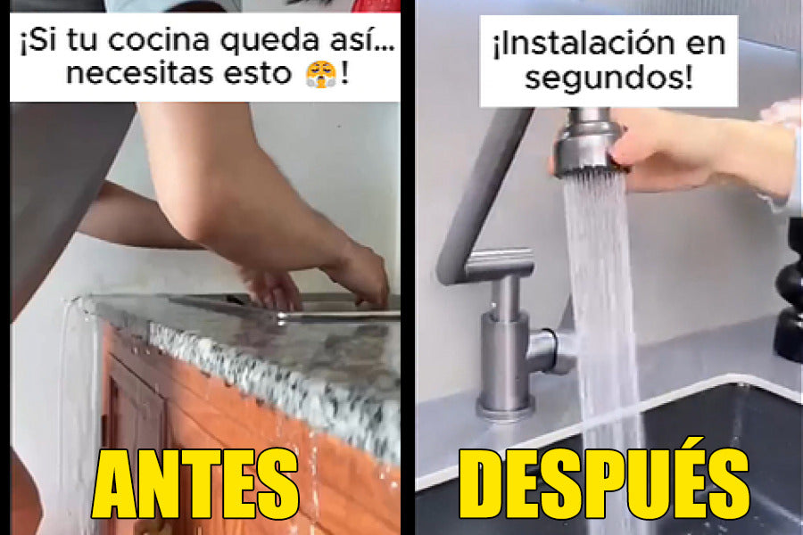 Grifo 360° Antisalpicaduras - Ahorra Agua y Evita Desorden